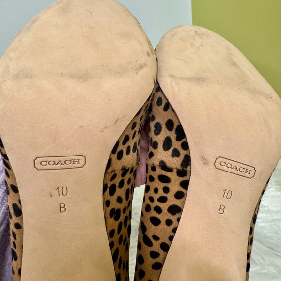 Y2K Coach Poppy Calf Hair Animal Cheetah Cap Toe Bow Detail Heel Pumps Sz 10B - Picture 11 of 11